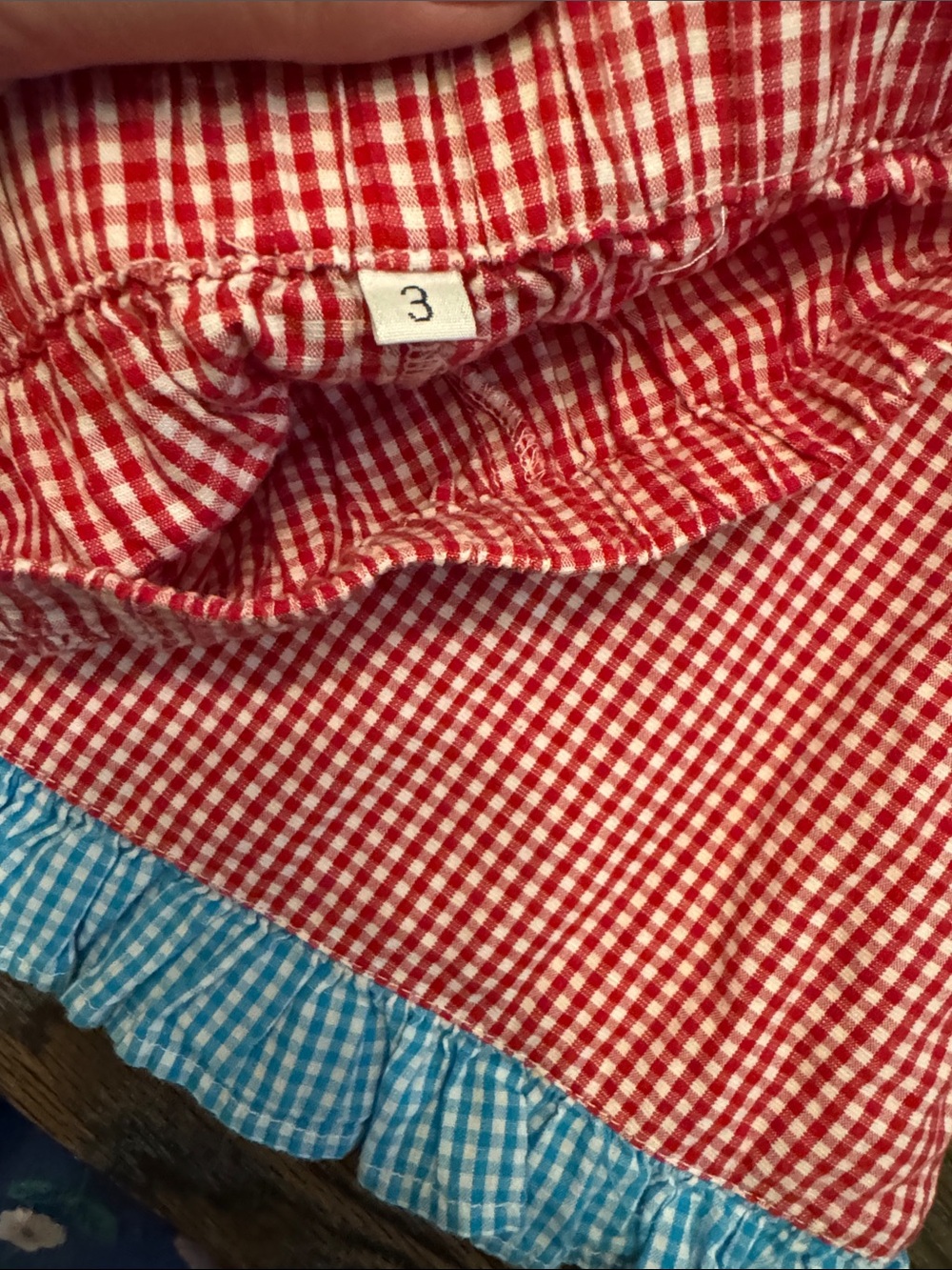 Smock Dot Kids Red Gingham Top with Blue Crab Appliqué - Picture 7 of 7